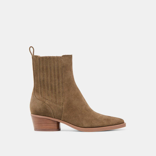 Dolce Vita Everyday | Faint H2O Waterproof Olive Suede Booties