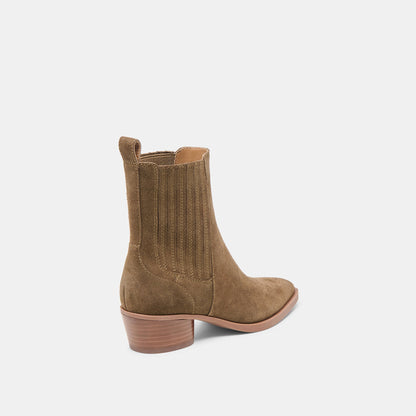 Dolce Vita Everyday | Faint H2O Waterproof Olive Suede Booties