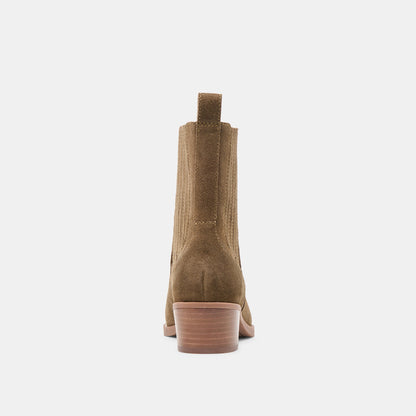 Dolce Vita Everyday | Faint H2O Waterproof Olive Suede Booties