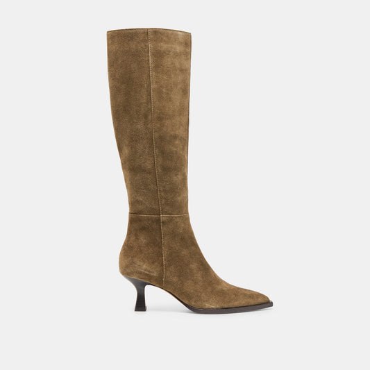 Dolce Vita Great Value | Auggie Olive Suede Wide Calf Boots