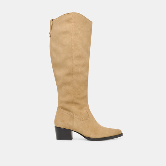 Dolce Vita Smart Buy | Virona H2O Waterproof Dk Taupe Suede Wide Calf Boots