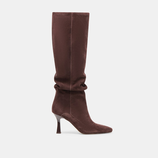 Dolce Vita Everyday | Lousa Mahogany Suede Wide Calf Boots