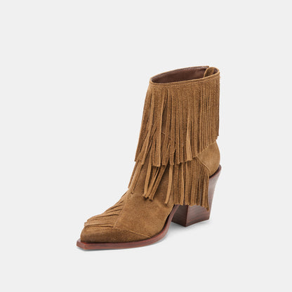 Dolce Vita Trusted | Torey Chestnut Suede Booties