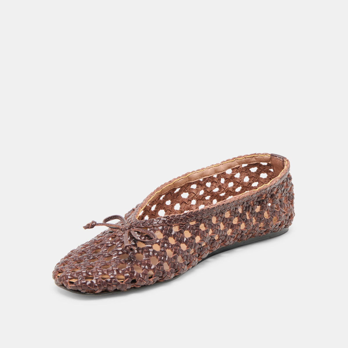 Dolce Vita Premium | Edda Brown Woven Leather Ballet Flats