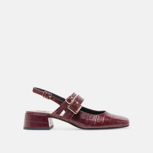 Dolce Vita Everyday | Patzy Oxblood Embossed Leather Heels
