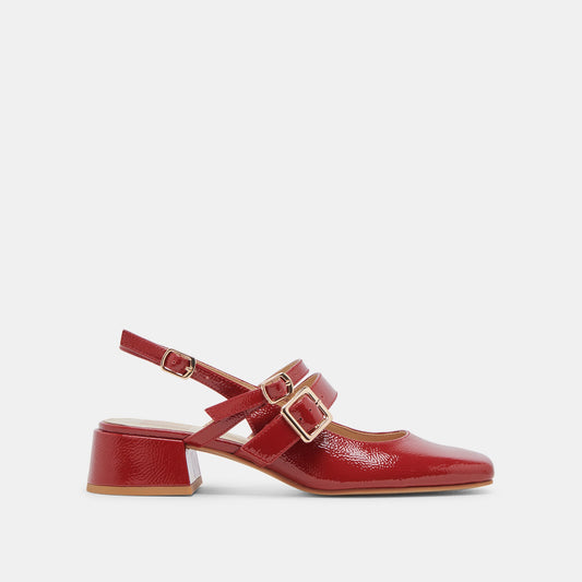 Dolce Vita Quality | PATZY HEELS CRIMSON CRINKLE PATENT LEATHER