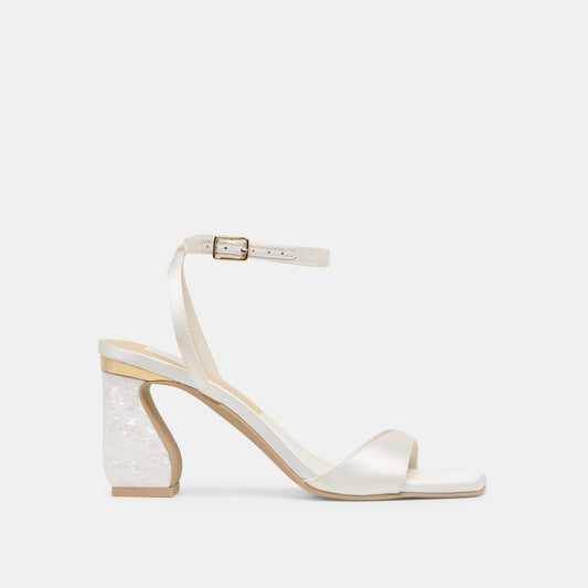 Dolce Vita Essential | Tilda True White Satin Heels