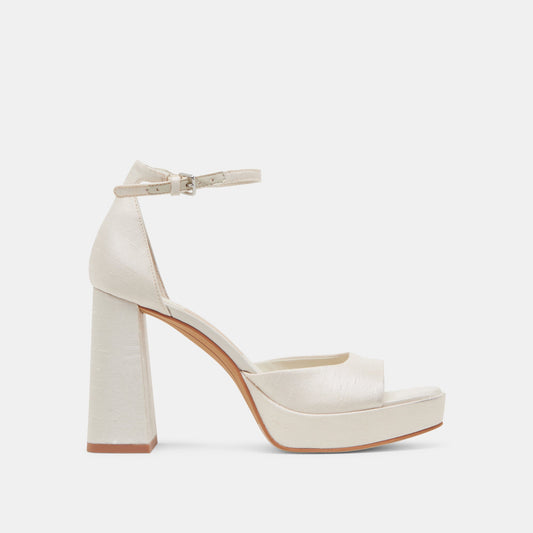Dolce Vita Everyday | PANDRO WIDE HEELS WHITE SATIN