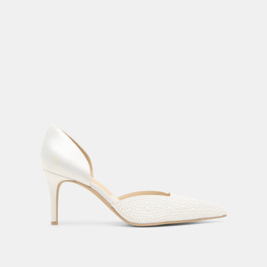 Dolce Vita Quality | Eloy Pearl Off White Satin Heels