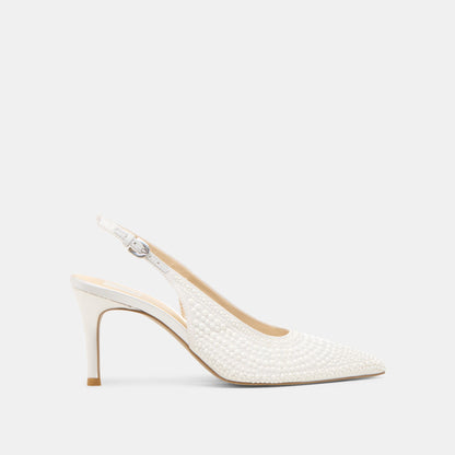 Dolce Vita Trusted | Elasi Pearl Off White Satin Heels
