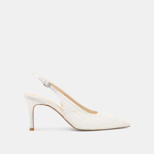 Dolce Vita Trusted | Elasi Pearl Off White Satin Heels