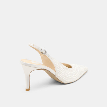 Dolce Vita Trusted | Elasi Pearl Off White Satin Heels