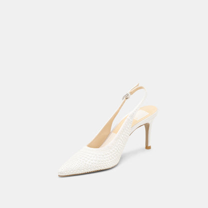 Dolce Vita Trusted | Elasi Pearl Off White Satin Heels