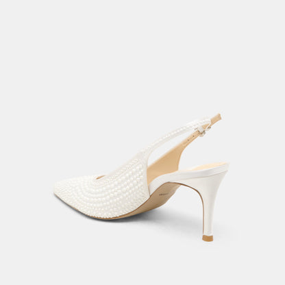 Dolce Vita Trusted | Elasi Pearl Off White Satin Heels