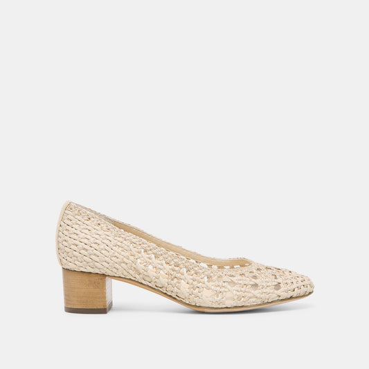 Dolce Vita Everyday | Lula Ivory Multi Woven Raffia Heels
