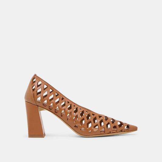 Dolce Vita Premium | Tanya Cognac Woven Leather Heels