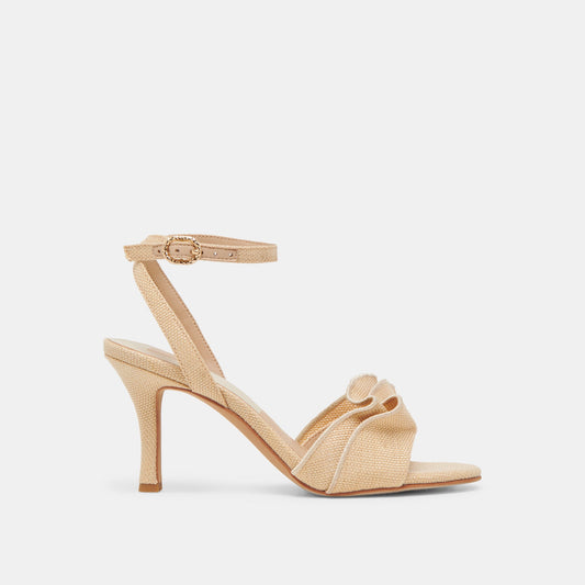 Dolce Vita Smart Buy | LUNETE HEELS LT NATURAL WOVEN RAFFIA