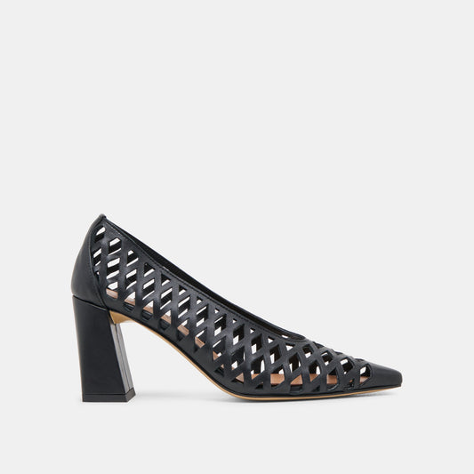 Dolce Vita Essential | Tanya Black Woven Leather Heels