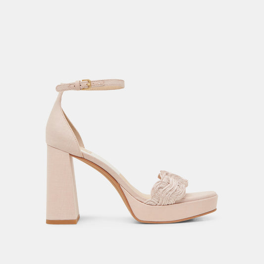 Dolce Vita Everyday | PELTIN HEELS LIGHT PINK WOVEN RAFFIA