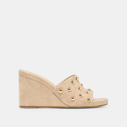 Dolce Vita Top Pick | Holta Stud Camel Suede Wedges