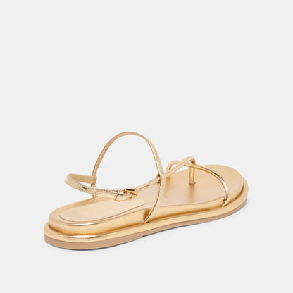 Dolce Vita Value | Dom Gold Distressed Leather Sandals