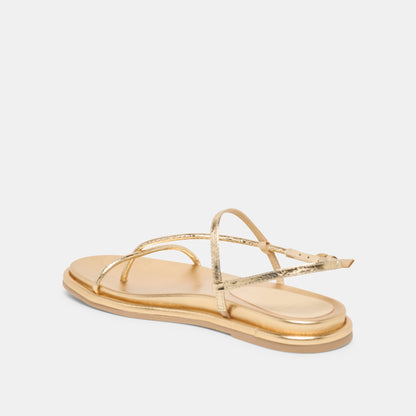 Dolce Vita Value | Dom Gold Distressed Leather Sandals