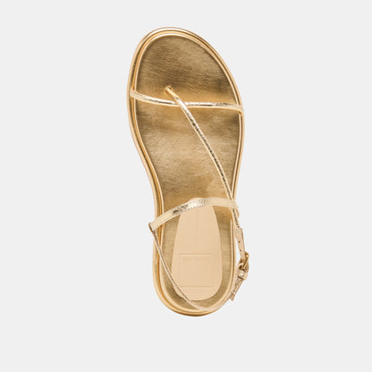 Dolce Vita Value | Dom Gold Distressed Leather Sandals