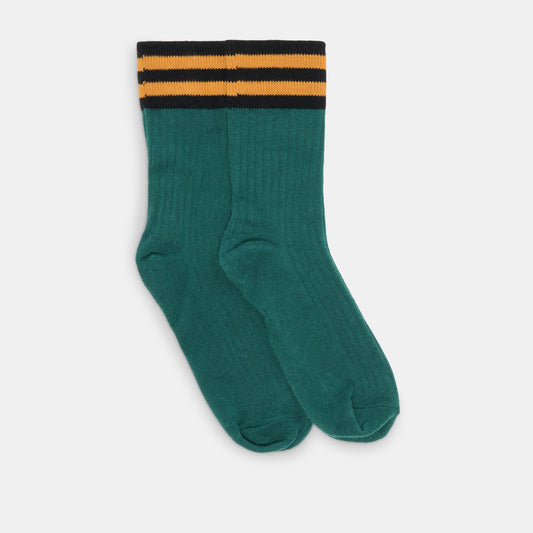 Dolce Vita Quality | Multi Stripe Green Crew Socks