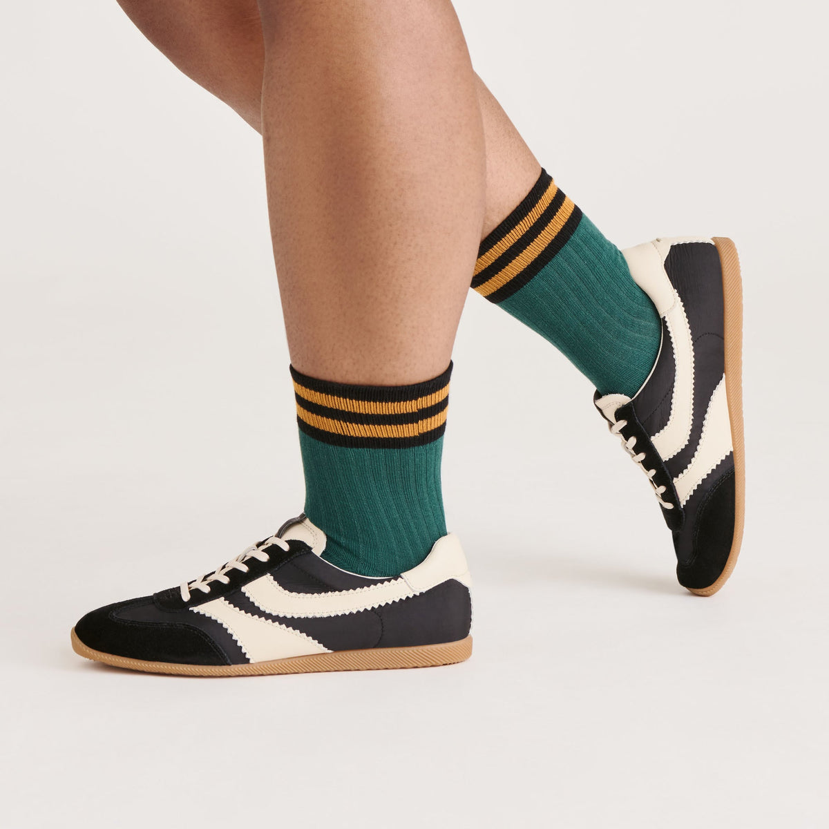 Dolce Vita Quality | Multi Stripe Green Crew Socks