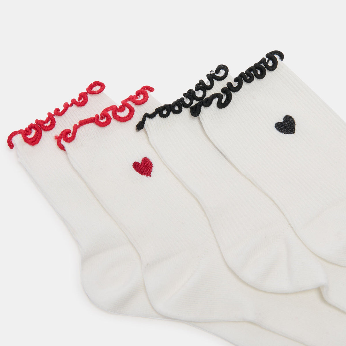 Dolce Vita Premium | 5 Pack Embroidered Rib White Black Multi Anklet Socks