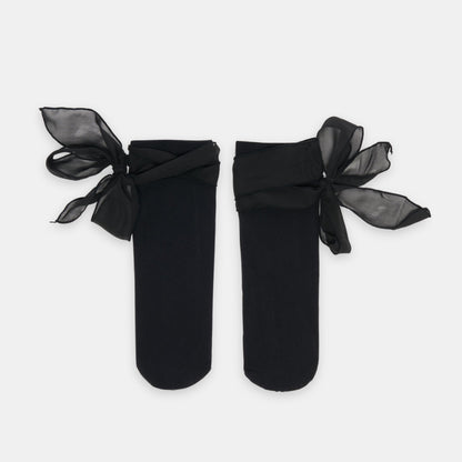 Dolce Vita Essential | Tie Bow Black Anklet Socks