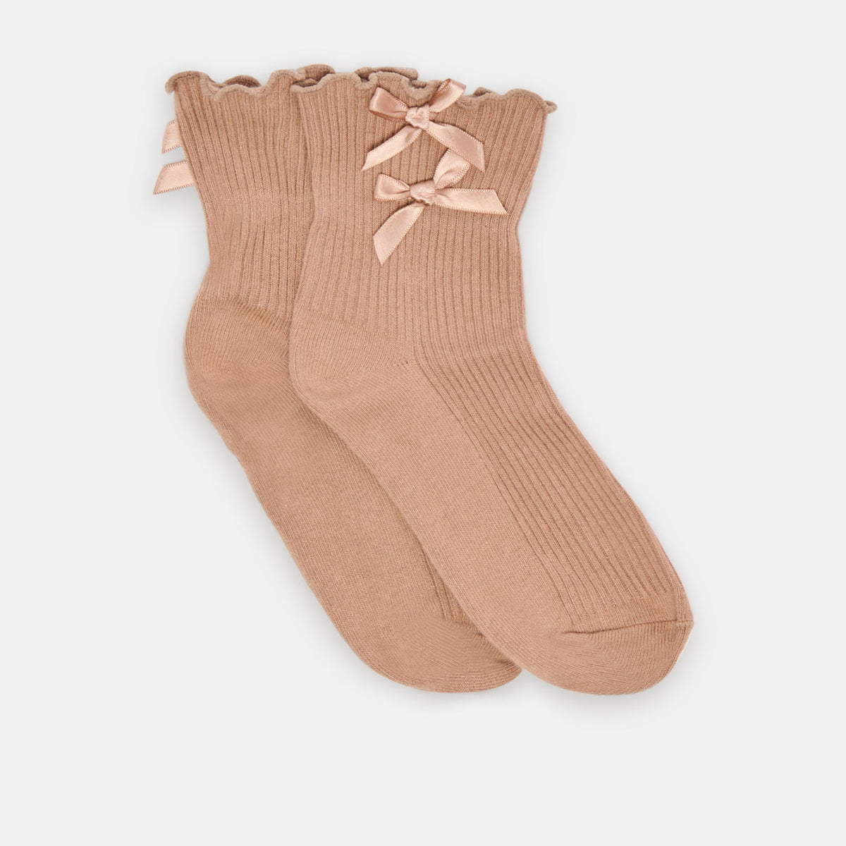 Dolce Vita Everyday | Lettuce Edge Bow Mocha Anklet Socks