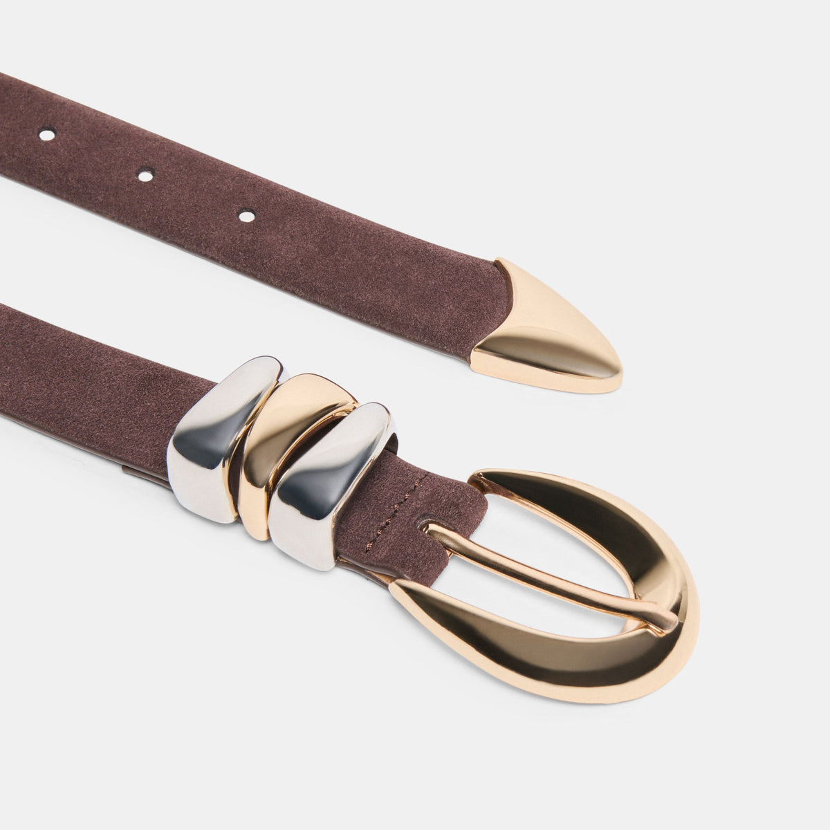 Dolce Vita Latest | Mixed Metal Mahogany Buckle Belt