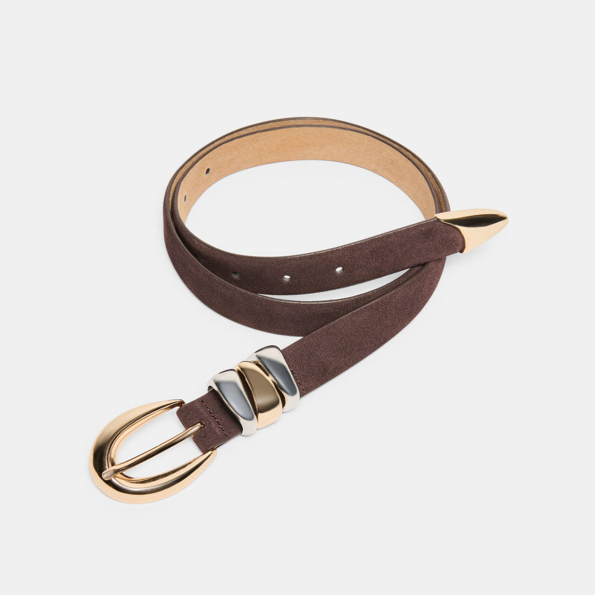 Dolce Vita Latest | Mixed Metal Mahogany Buckle Belt