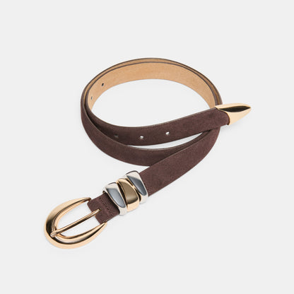 Dolce Vita Latest | Mixed Metal Mahogany Buckle Belt